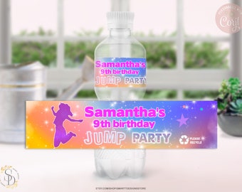 Jump Water Bottle Labels Jumping Drink Bounce House Birthday Party ...