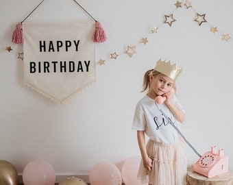 Large Custom ‘Happy Birthday’ Fabric Banner