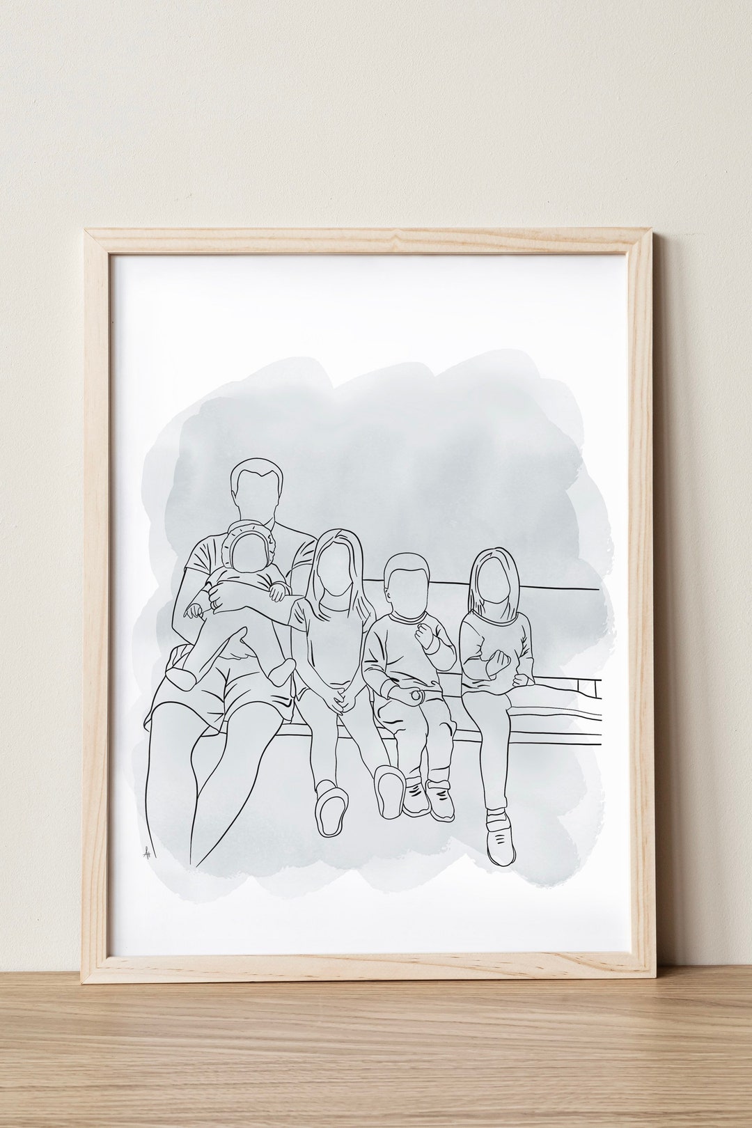 Custom Line Drawing, Digital Illustration, Personalized Portrait From ...