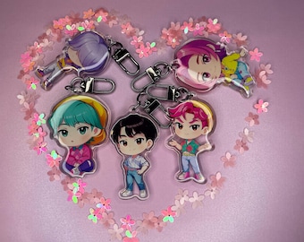 Llavero acrílico de Saja Boys, llavero de cazador de demonios K-Pop, Baby, Abby, Jinu, romance, misterio.