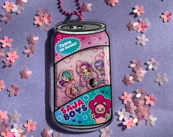 K-Pop Saja Boys Shaker Schlüsselanhänger: Kawaii Soda Pop Idol Merch