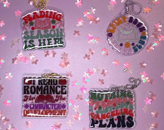 Romance Reader Keychain – Spicy Book Club Acrylic Charm