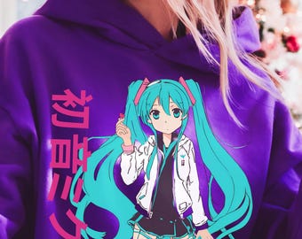 Miku Hoodie, Hatsune Miku Vocaloid Kapuzenpullover, Japanische Streetwear