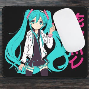 Hatsune Miku-muismat | Leuke anime-bureaumat | 9 x 8 origineel retro vocaloid-ontwerp | Kawaii-gamingaccessoire | Miku-cadeau voor animefans