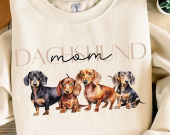 Taxmamma-tröja | Söt wienerhund-tröja med halsringning | Gåva till hundälskare | Korvhundtröja | Doxie-mammakläder | Taxpappa-tröja