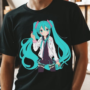 Hatsune Miku T-Shirt | Anime Shirt | Anime Cosplay Clothing | Cute  Miku Fan Art Shirt | Miku Merch | Vocaloid Japanese Streetwear