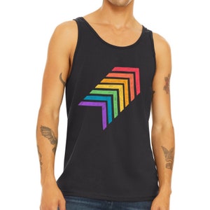 LGBT Pride Tank Top, Subtle Black Tank with Rainbow Print, Tank for Pride Fest, Tank Top for PRIDE, LGBTQ Pride, Representation