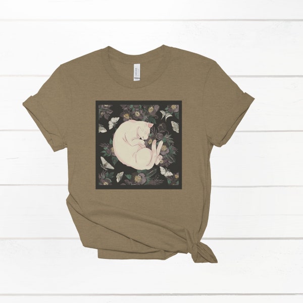 Cat Shirt, Cottage Core Cat T-Shirt, Cat Lover Shirt, Cat Mom Gift