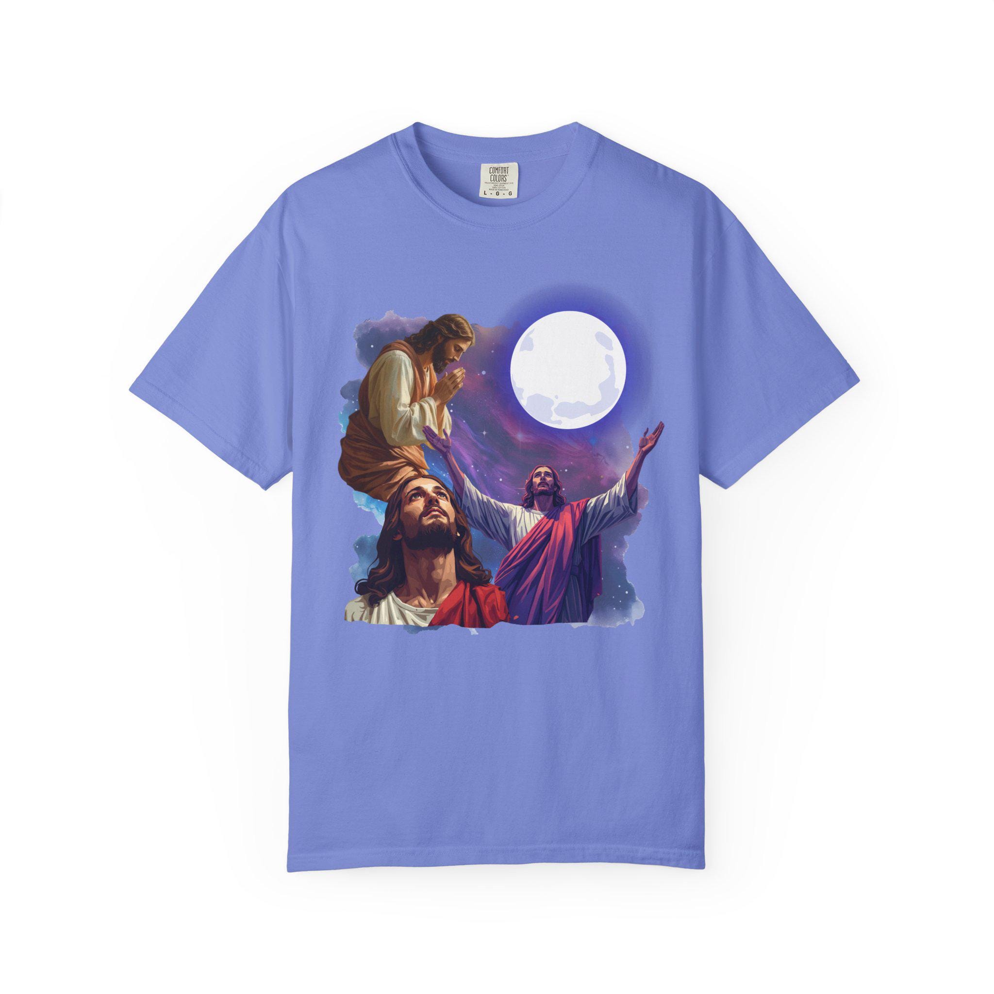 Three Jesus' Bootleg Graphic T-shirt, Comfort Colors®, Moon Shirt ...