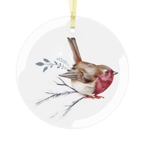 Christmas Tree Ornament, Nature Lover Gift, Bird Lover Gift, Glass Bird Ornament