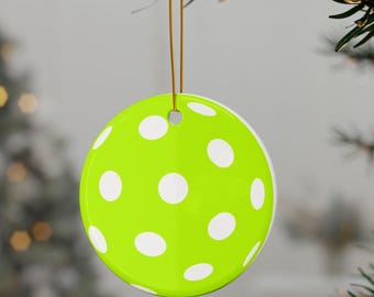 Pickleball Ornament, Christmas Tree Decor, Double Sided Ornament, Gift for Pickleball Player, Pickelball Team Gifts, Pickleball Gift