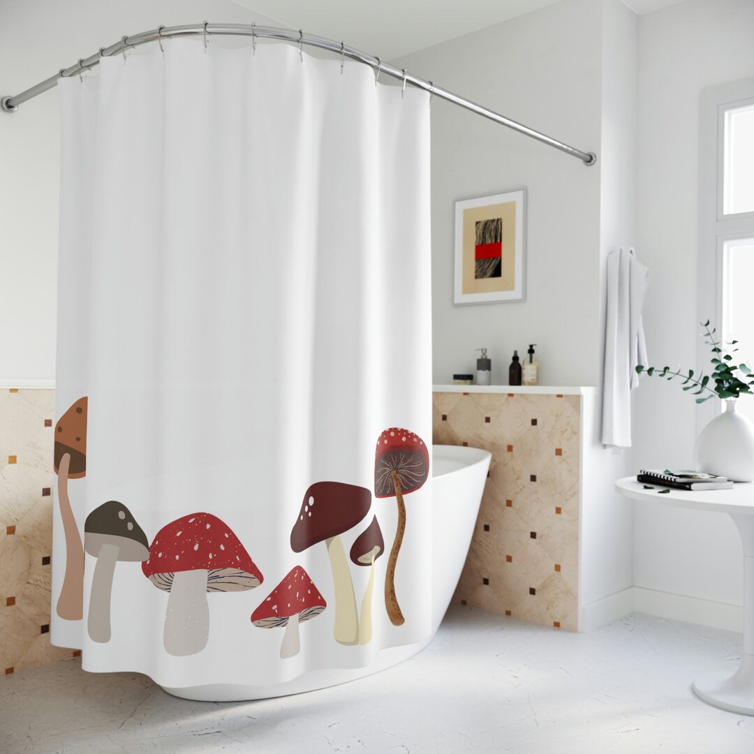 Mushroom Bathroom Decor, Mushroom Shower Curtain, Mushroom Home Decor
