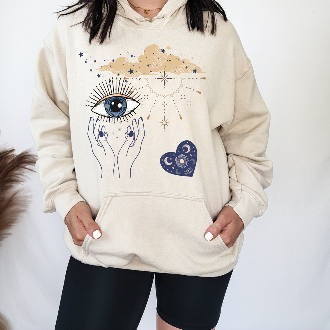 Pattern Print Evil Eye Women Pullover Hoodie main image 1