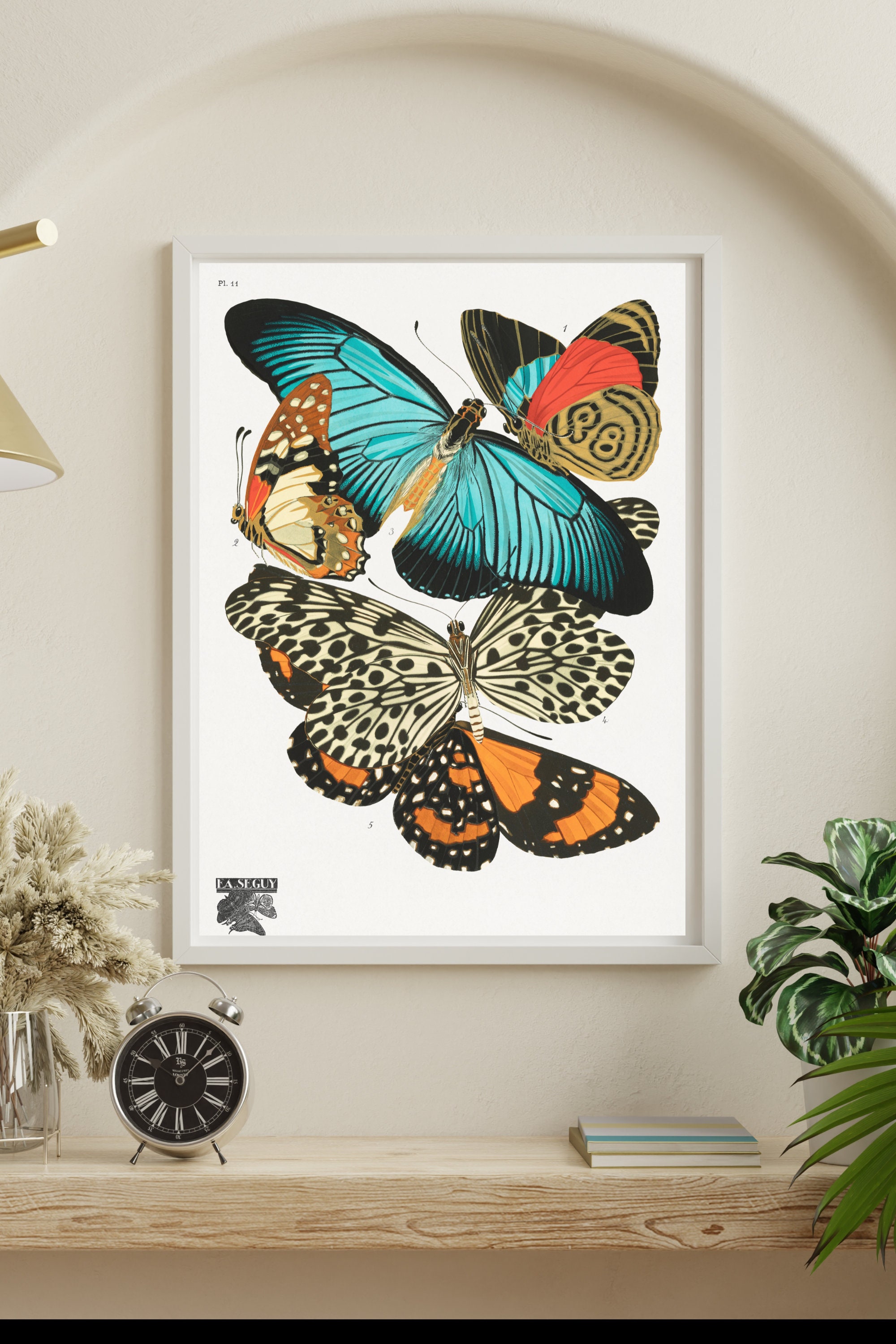 Vintage Butterfly Print, Printable Butterfly Wall Art, Botanical Art Etsy