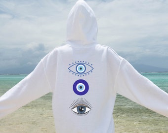 Evil Eye Hoodie, Aesthetic Hoodie, Celestial Gifts, Trendy, Oversized Hoodie, Mystical Evil Eye Sweatshirt, Women's Hoodies & Sweatshirts
