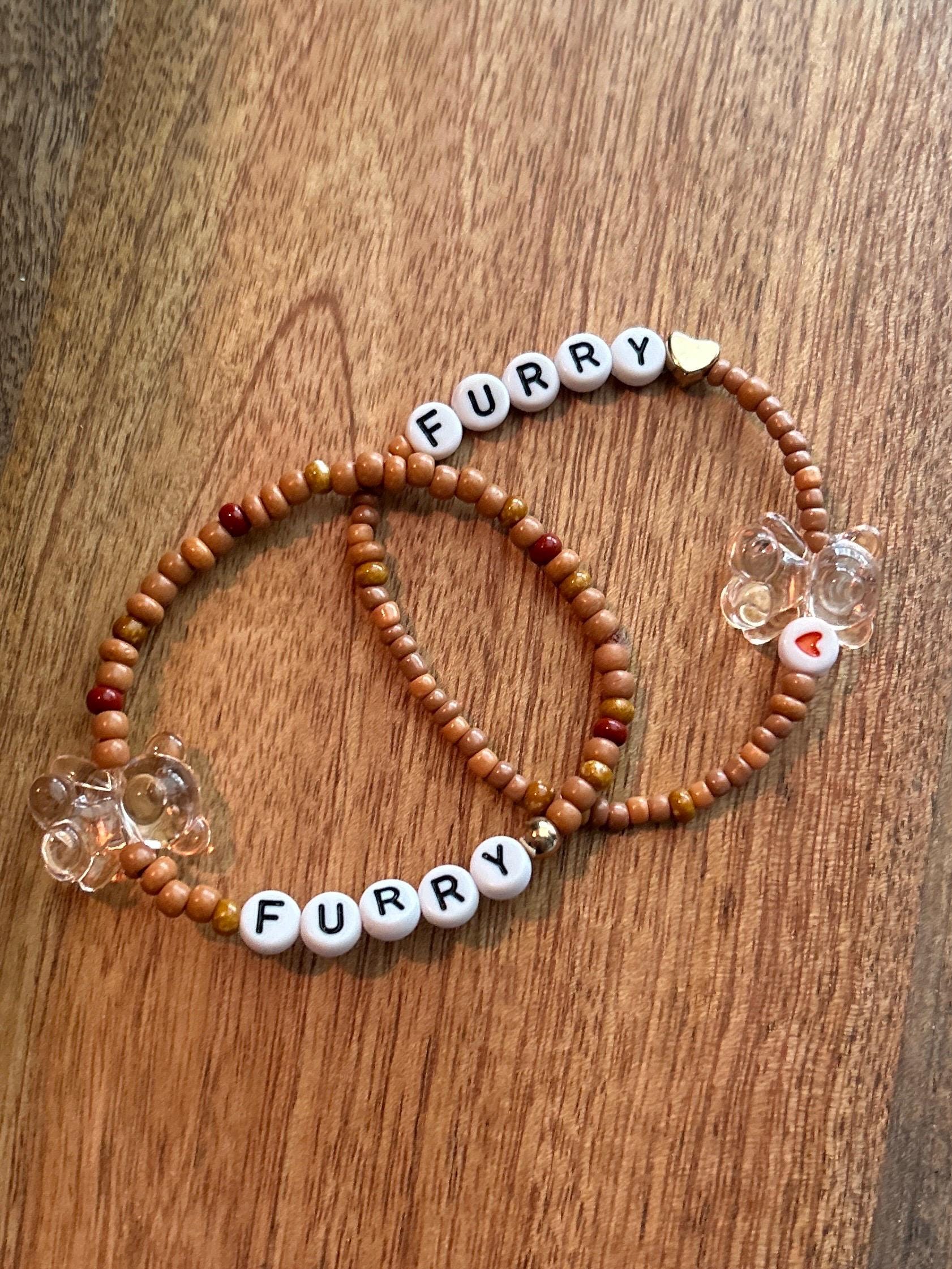Furry Bracelet, Furry Fandom Bead Bracelet, Teddy Bear Bracelet 