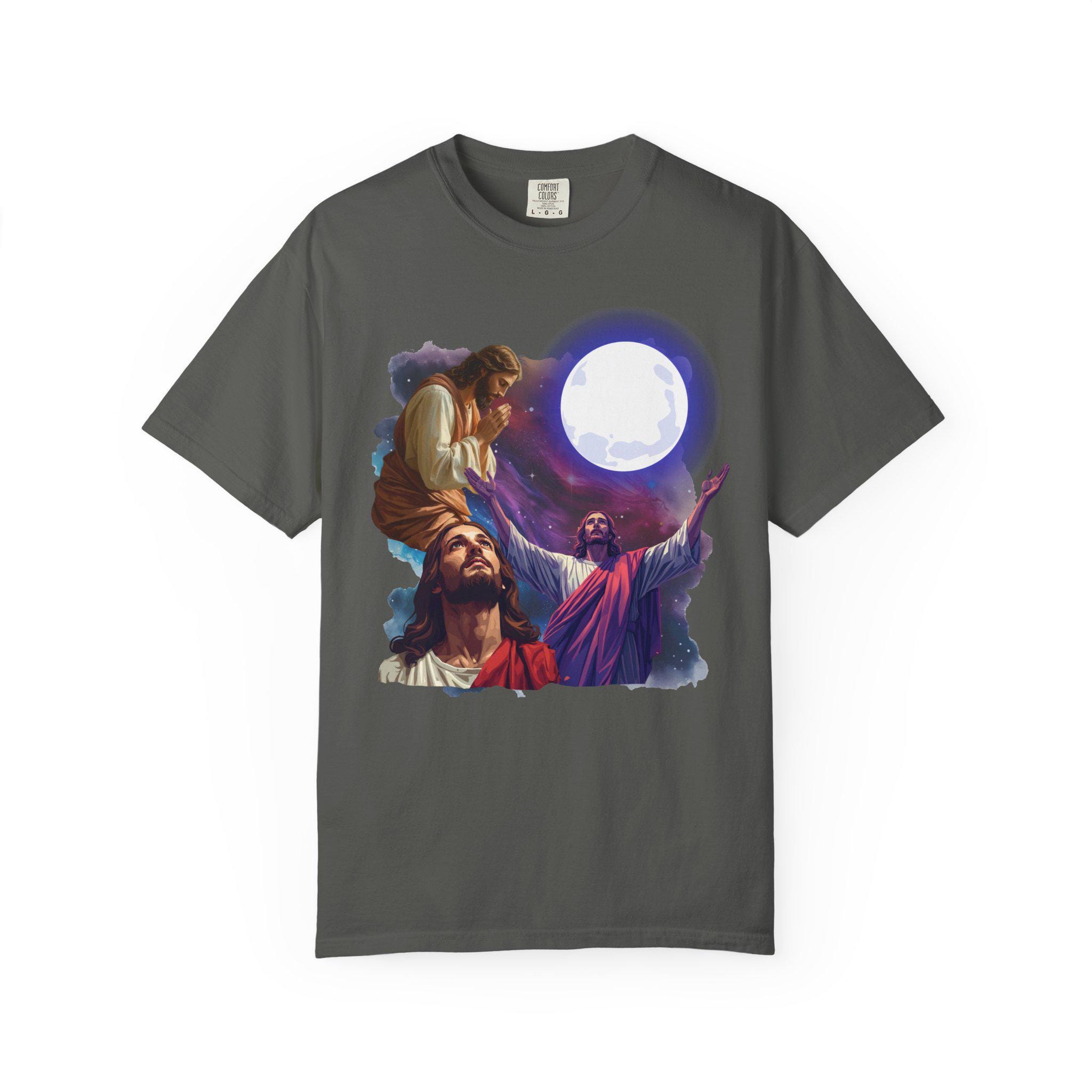 Three Jesus' Bootleg Graphic T-shirt, Comfort Colors®, Moon Shirt ...