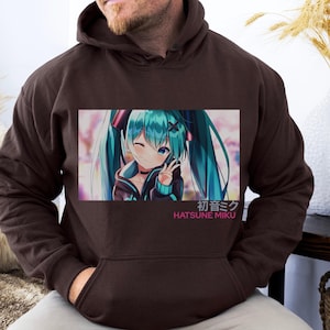 Hatsune Miku Hoodie, Anime Shirt, Gift for Anime Fans, Cosplay Clothing, Miku Fan Shirt, Japanese Streetwear