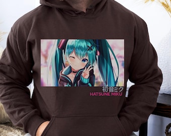 Hatsune Miku Hoodie, Anime Shirt, Geschenk für Anime Fans, Cosplay Kleidung, Miku Fan Shirt, japanische Streetwear
