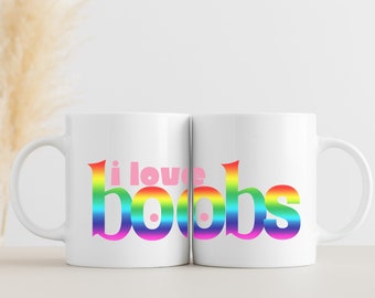 Funny Lesbian Mug, Rainbow Print Coffee Mug, Pride Mug