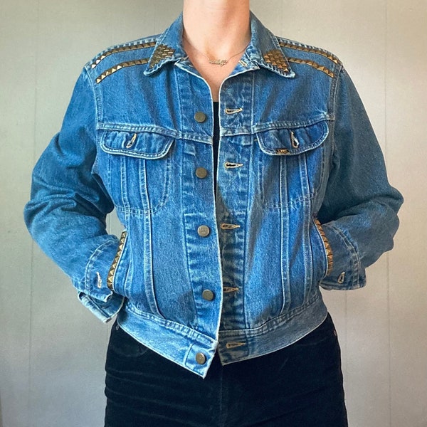 Veste en jean cloutée vintage S/M Lee