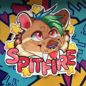 Custom Fursona Badge for Furries