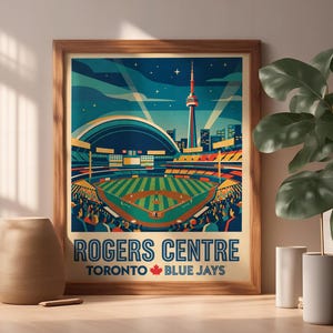 Toronto Blue Jays-tryck | Basebollstadionkonst i vintagestil
