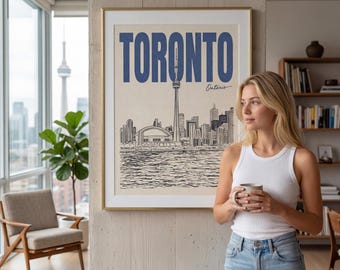 Toronto Skyline Art Print | CN Tower Wall Art | City Poster | Housewarming Gift | Home Decor