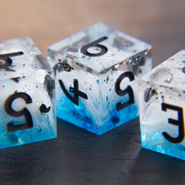 Moonbone D6 Dice Set: Handcrafted Resin Dice Set for TTRPG/Dice for Dungeons and Dragons/Sharp Edge Dice/D6 Set/Dice for Board Games