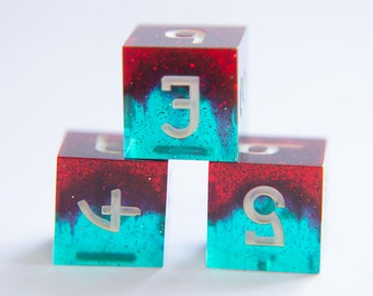 Astral Candy D6 Set: Handcrafted Resin Dice Set for TTRPG/Dice for Dungeons and Dragons/Sharp Edge Dice/D6 Set/Dice for Board Games/Glitter