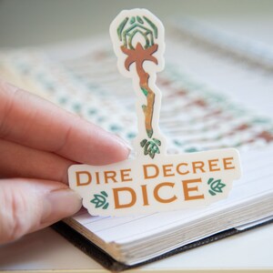 Dire Decree Dice Logo Aufkleber