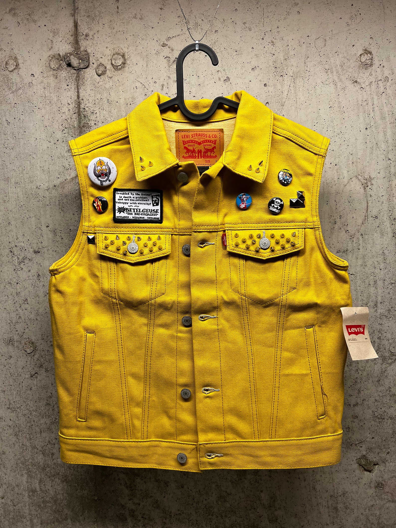 Custom Made Misfits Battle Vest Punk Rock Denim Jacket Studs Etsy