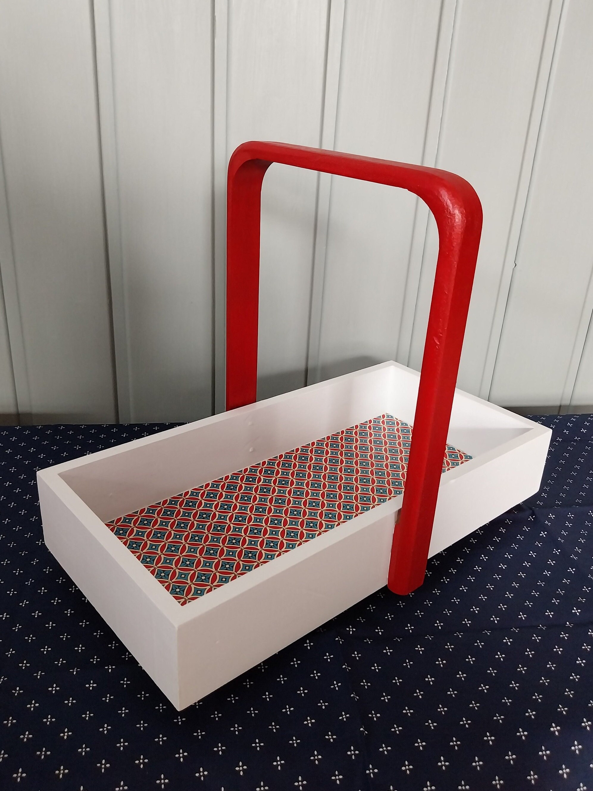 Tablett, Tablett mit Henkel, Tragetablett, Dekoartikel, Scandi Möbel, Landhausmöbel, shabby, Tragekörbchen, Geschenk