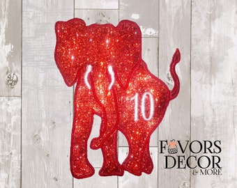 GLITTER Red or Silver Elephant Iron-On Patch, Sorority Patch, Line Number, SIX or 10 inch Patch, Delta Sigma Theta Iron-On patch, Delta Gift