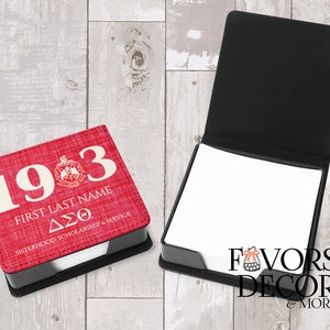 Delta Sigma Theta Personalized Memo Tray, Sticky Note Holder, Office Desk Accessories, Paper Note Holder