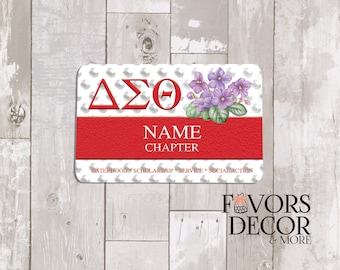 Personalized Delta Sigma Theta Name Badge Magnetic ID Badge, Sorority Conference Name Badge, Meeting ID Badge, MDF Badge not thin aluminum