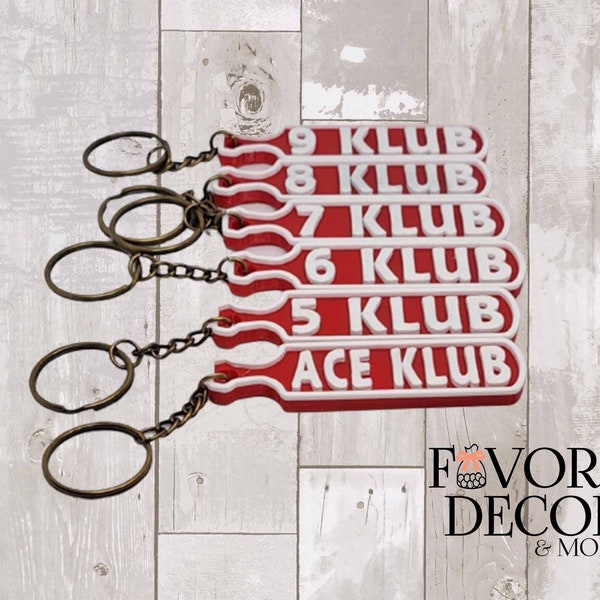 Klub Key Chain - Kappa Alpha Psi fraternity Gift, Nupes Gift, Yo Baby, 1911, Probate Gift, Neophyte, Fraternity Line Number Keychain