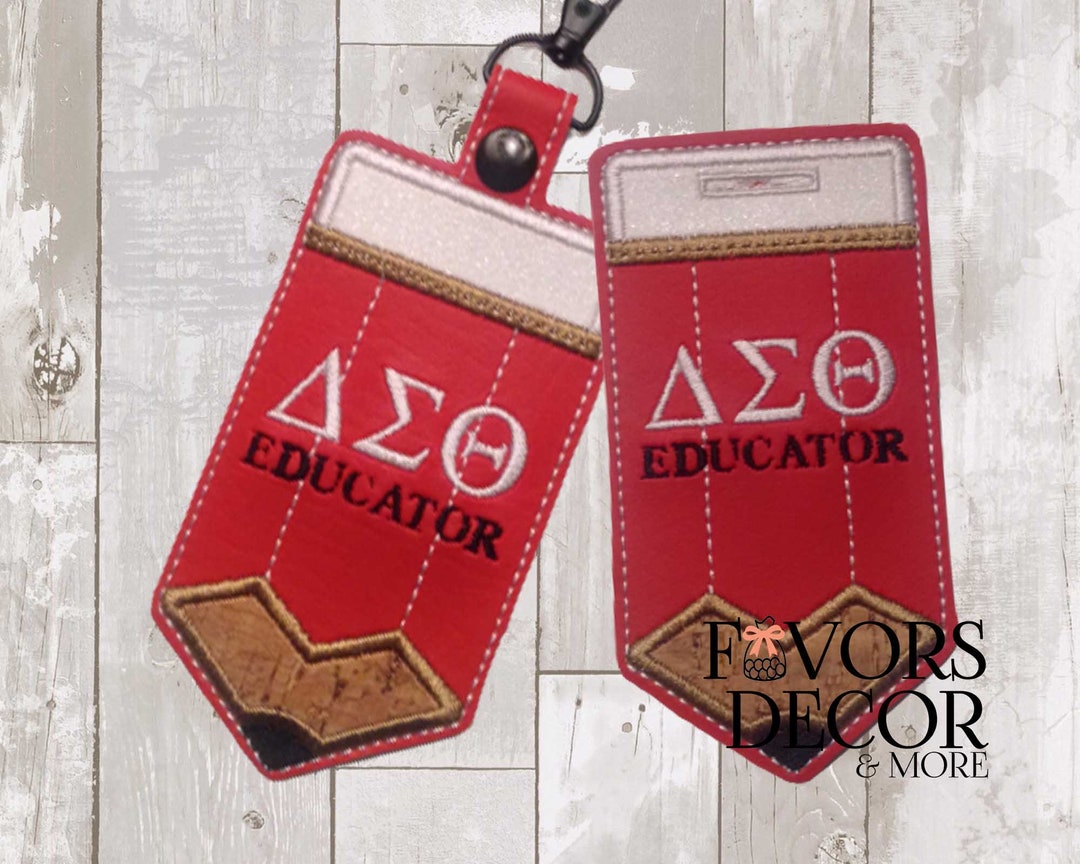 Delta Educator Red Pencil Work ID Badge Holder, Card Holder, Swivel