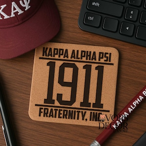 1911 Kappa Alpha Psi Founding Year Coaster Set - Kappa Gift, Kappa Man Cave, Kappa Alpha Psi Fraternity, Cigar Klub Cork Coasters