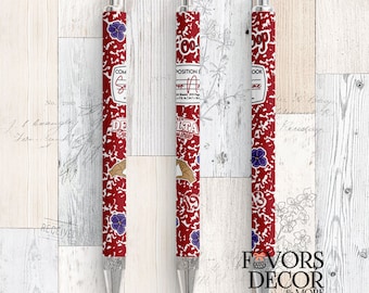 Composition Notebook and Stickers Executive Style Gel Pen, Delta Sigma Theta Gel Pen Refillable Black Ink, Reusable Pen