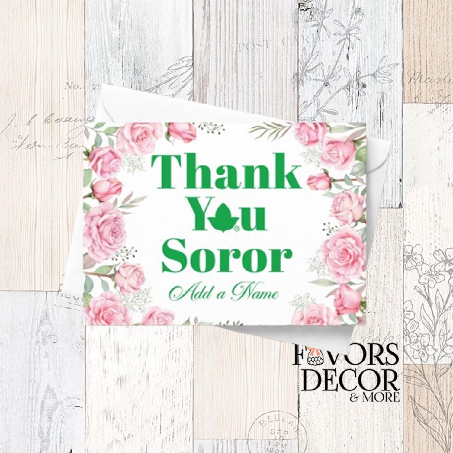 Personalized Alpha Kappa Alpha Thank You Folded Notecards - A2 Folded ...