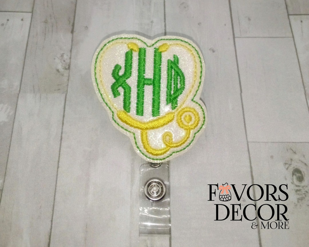 Chi Eta Phi Stethoscope Circle Greek Letter Monogram Badge Etsy
