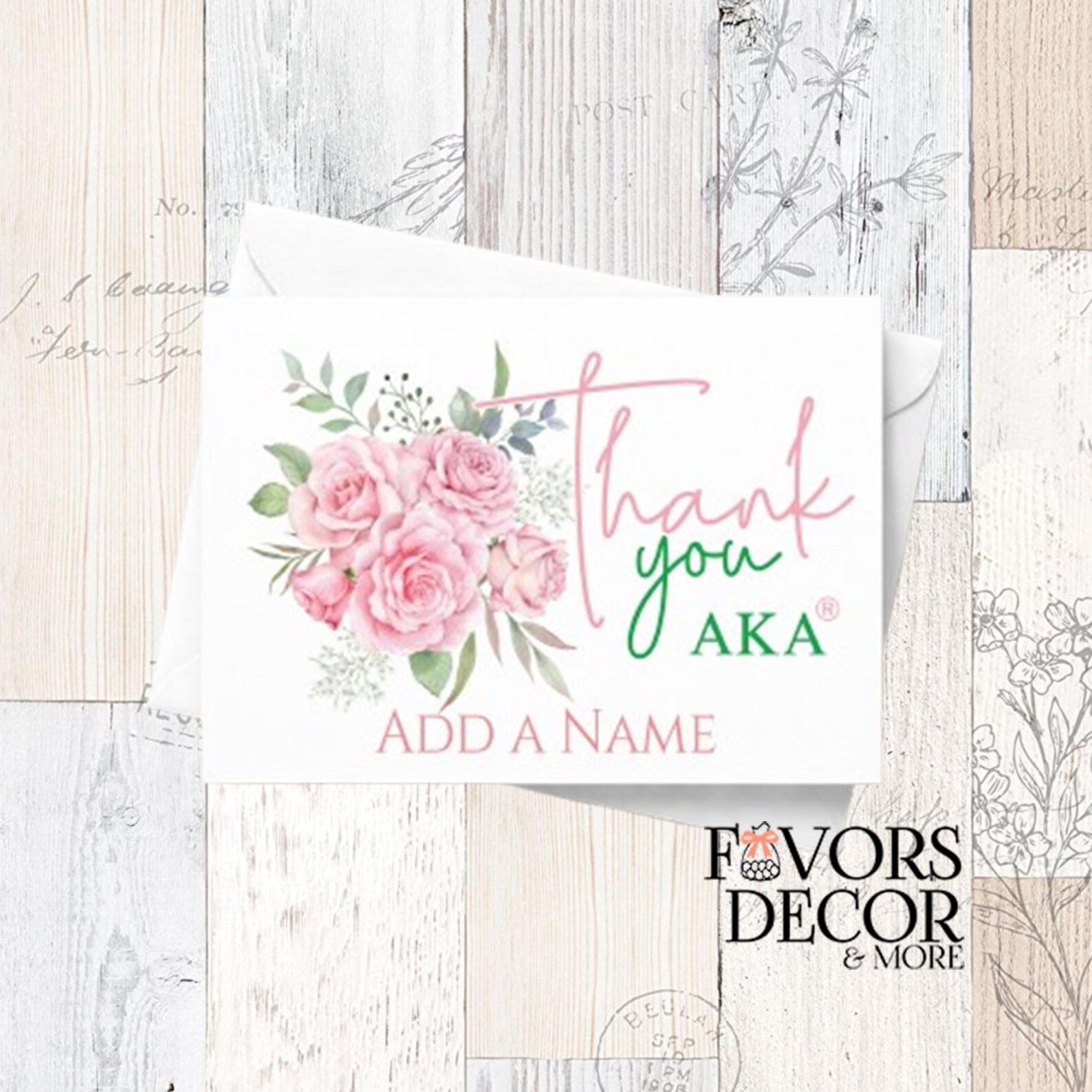 Personalized Alpha Kappa Alpha Thank You Folded Notecards - A2 Folded ...