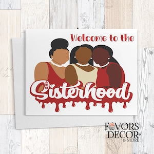 Welcome to the Sisterhood Folded Notecards - Delta Sigma Theta Sorority A2 Folded Cards, Sorority Greeting Cards, Pearl Envelopes
