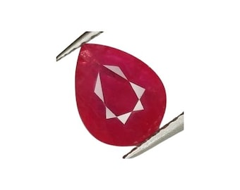 Natural Ruby 1.28 ct - Pear Cut 8.45x6.64 mm - Beautiful Transparent Red Gemstone with Handmade Jewelry - For Ring, Pendant or Necklace