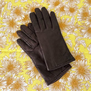 Vintage leather gloves womens brown 90s