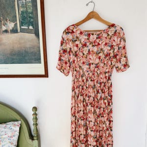90s Floral Dress Vintage Fall Dress Floral Sundress Retro Floral Print Festival Outfit Boho Dress Womens