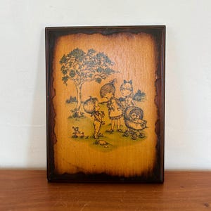 70s Wood Wall Art Kids Room Nursery Decor Retro Wall Hanging Vintage Wall Decor Baby Room 60s Mod MCM Midcentury Retro Kitsch Art