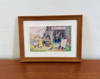 Framed Peter Rabbit Print Nursery Decor | Racey Helps Postcard Vintage Wall Art