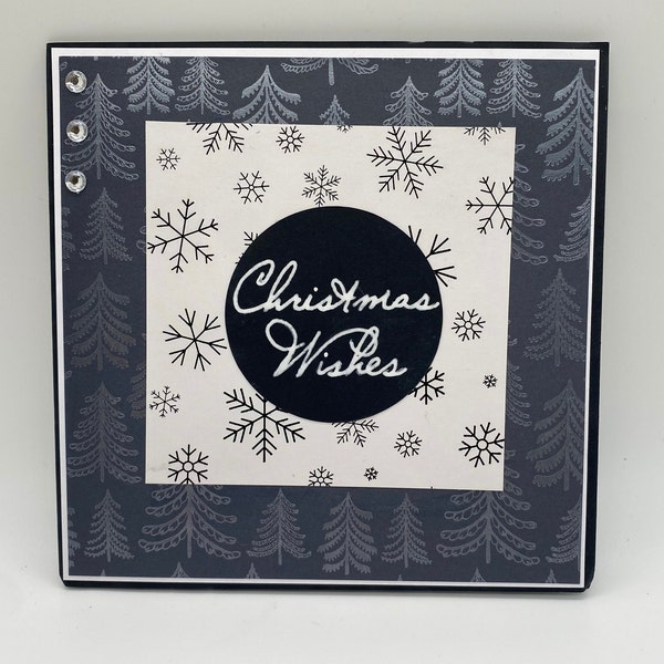 Christmas Folio Card | Christmas Card | Black & White Christmas Card | Handmade Card | Photo Card